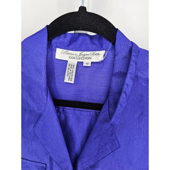 Laura & Jayne Women's Purple Polyester Short Sleeve Button-Up Jacket Size 12 - Picture 4 of 4